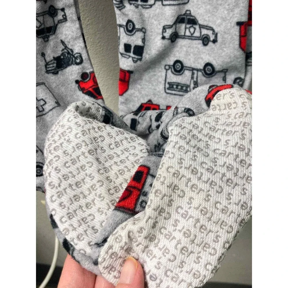 Carters 4t/4a Gray Firetruck Police Ambulance Footed‎ Pajamas Sleepwear Kids